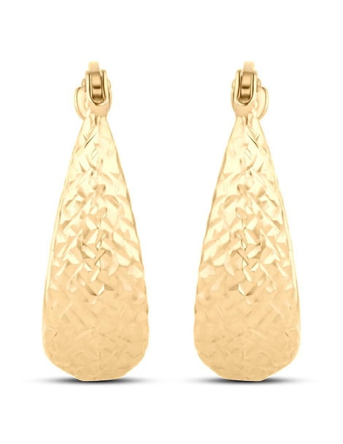 Arracadas ovaladas de oro amarillo 14 k con acabado brillante