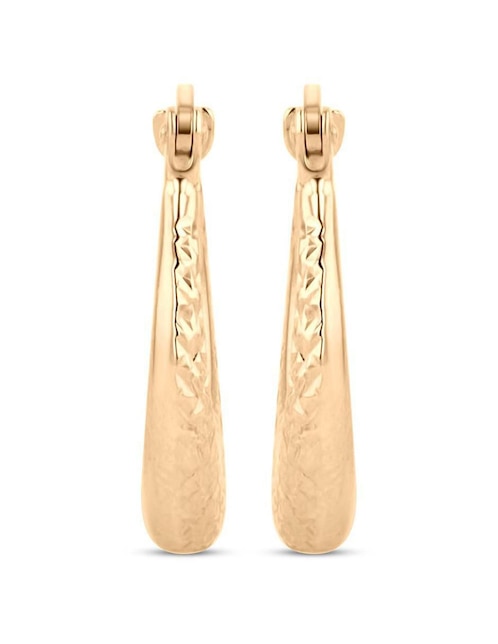 Arracadas circulares de oro amarillo 14 k con acabado brillante 1