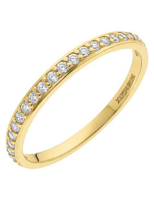 Anillo circular Joyería M De Leon 10 k de oro amarillo zirconia brillante