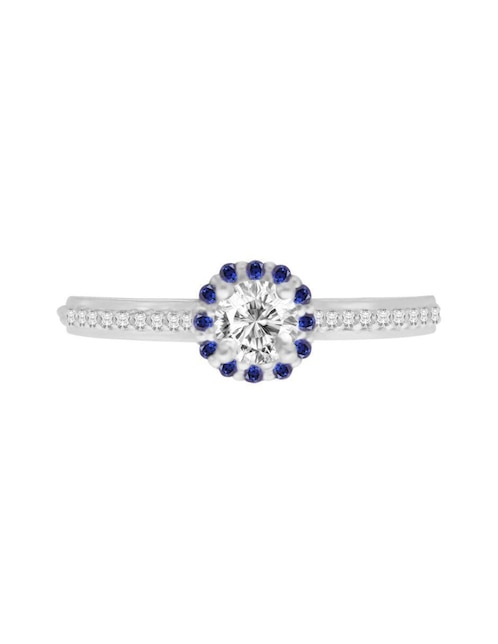 Anillo Fascinare Zanda 14 k de oro zafiro y diamante brillante