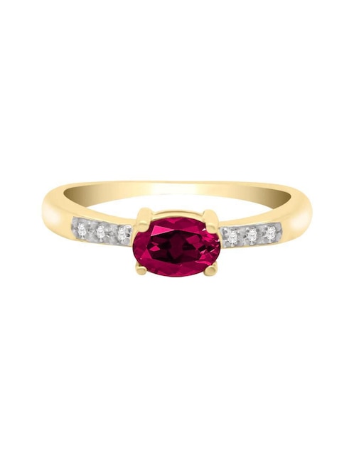 Anillo Fascinare Rubeos 14 k de oro rubí y diamante brillante