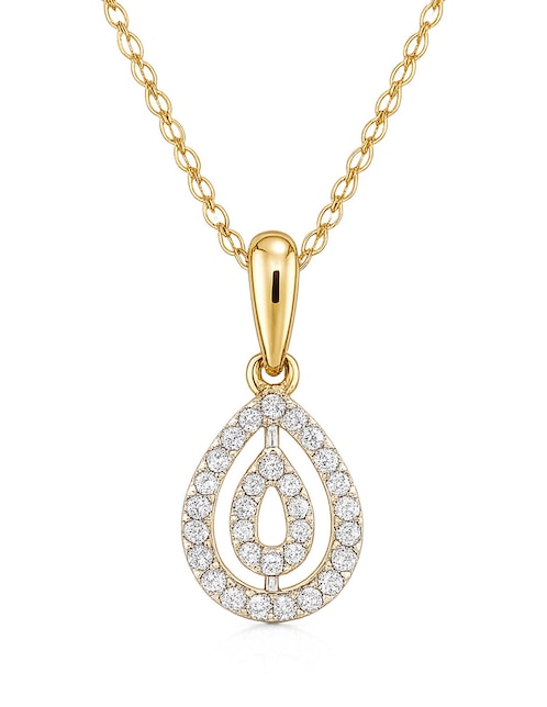 Collar de gota de oro 14 K 1