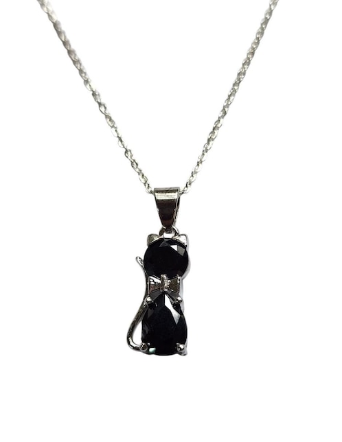 Collar con dije de gato Limerence By Claudia Herrera de plata P 925