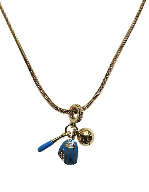 Collar con dije Limerence By Claudia Herrera Béisbol de oro laminado 14 K