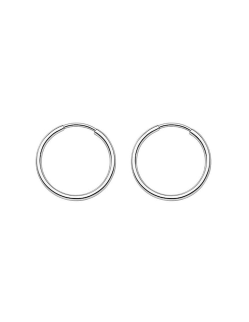 Arracadas circulares Mardia de plata P 925 con acabado liso