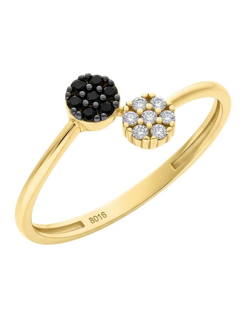 Anillo circular Joyería M De Leon 10 k de oro amarillo zirconia brillante