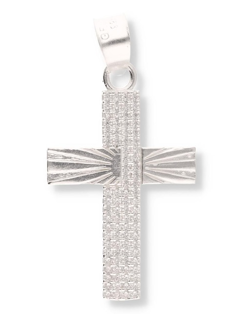 Dije de cruz Enjoya de plata P 925 circonita