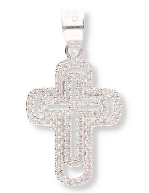 Dije de cruz Enjoya de plata P 925 circonita