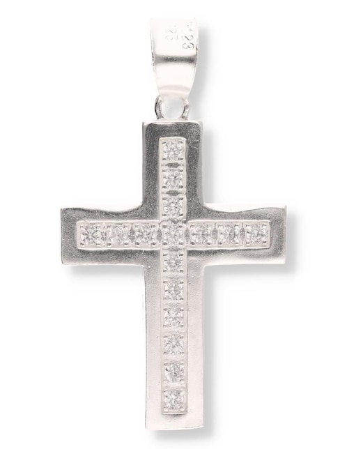 Dije de cruz Enjoya de plata P 925 circonita