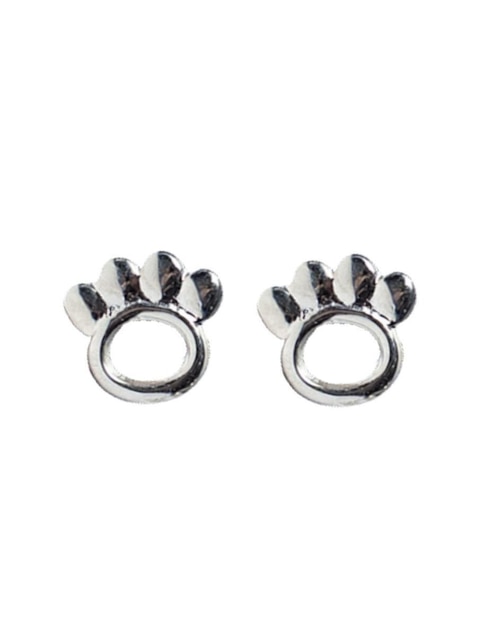 Broqueles de huella Mardia de plata P 925 con acabado liso