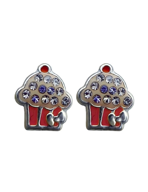 Broqueles de cupcake Mardia de plata P 925 con acabado pavé zirconia