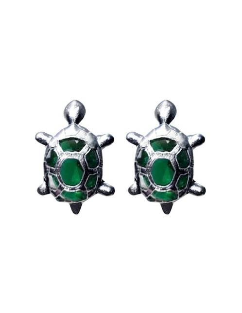 Broqueles de tortuga de plata P 925 con acabado pavé zirconia