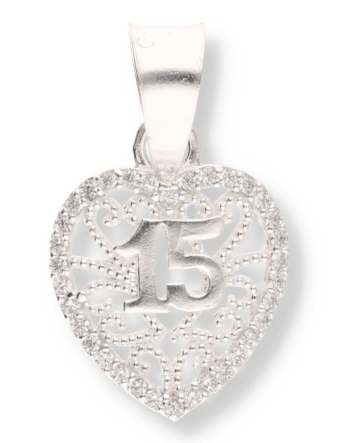 Dije de corazón Enjoya Love de plata P 925 circonita