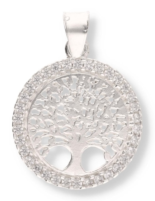 Dije redondo Enjoya Love de plata P 925 circonita