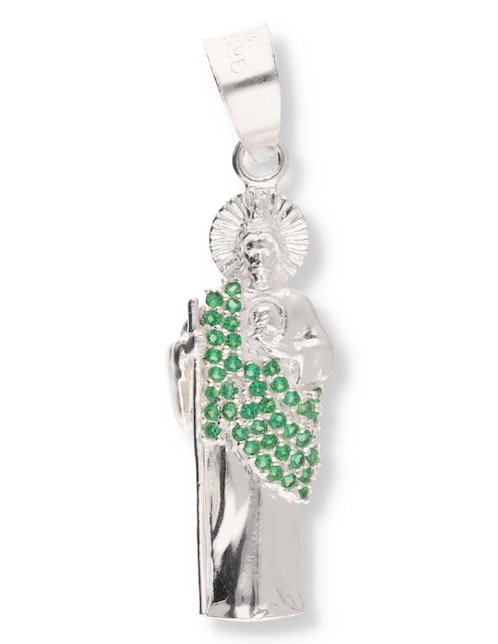 Dije Enjoya San Judas Tadeo de plata P 925 circonita