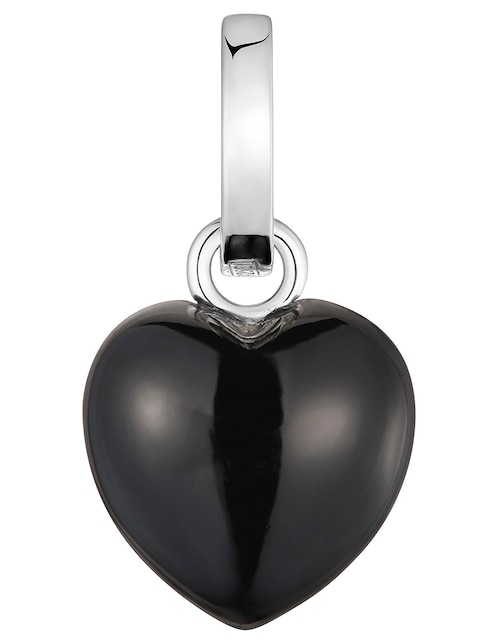 Dije de corazón Flechazo de plata P 925 ónix 1