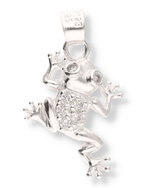 Dije de rana Enjoya Naturaleza de plata P 925 circonita