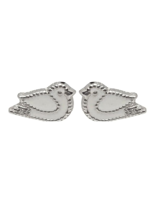 Broqueles de pájaro Mardia de plata P 925 con acabado esmaltado