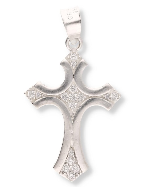 Dije de cruz Enjoya Cristo de plata P 925 circonita