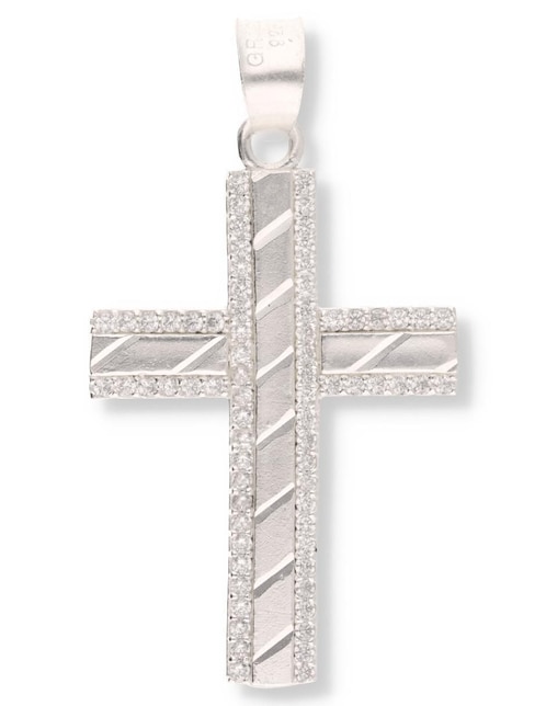 Dije de cruz Enjoya Cristo de plata P 925 circonita