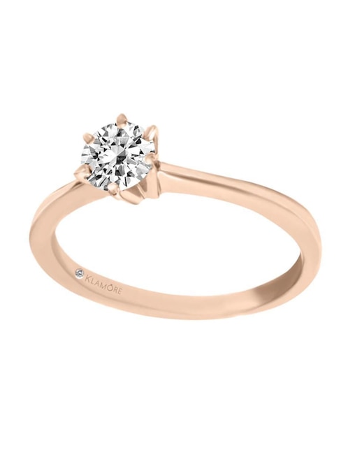 Anillo de compromiso de oro 14 k Carola diamante 1