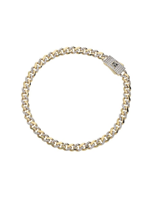 Pulsera de oro con zirconia 14 K Fonelli Chain acabado pulido Pulsera de oro con zirconia 14 K Fonelli Chain acabado pulido
