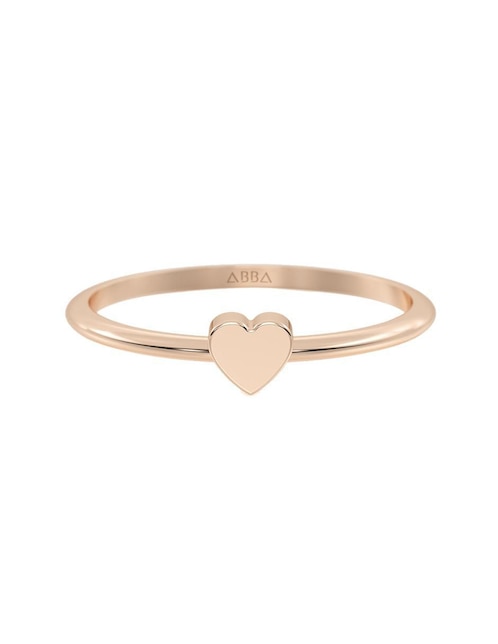 Anillo de corazón 10 k de oro pulido 1