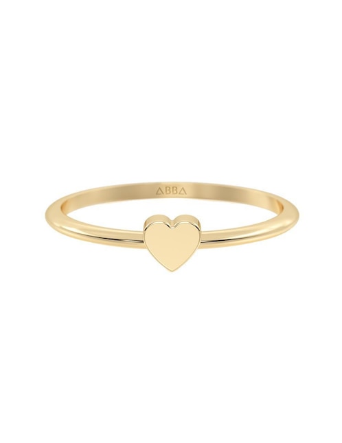 Anillo de corazón 14 K de oro pulido