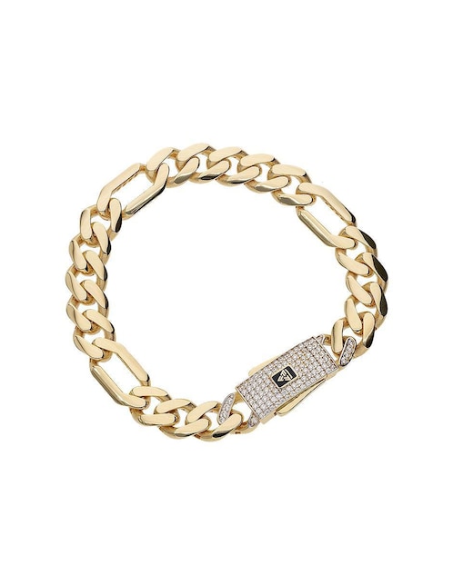 Pulsera de oro con zirconia 14 K acabado pulido Pulsera de oro con zirconia 14 K acabado pulido