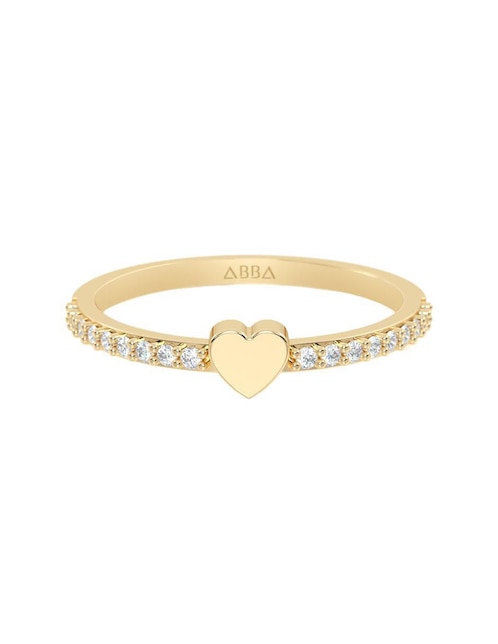 Anillo "de (si aplica)" corazón abba joyas sin familia no aplica 10 k "de" oro zirconia pulido