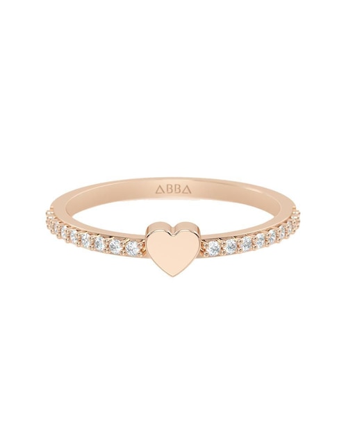 Anillo de corazón 10 K de oro zirconia pulido 1