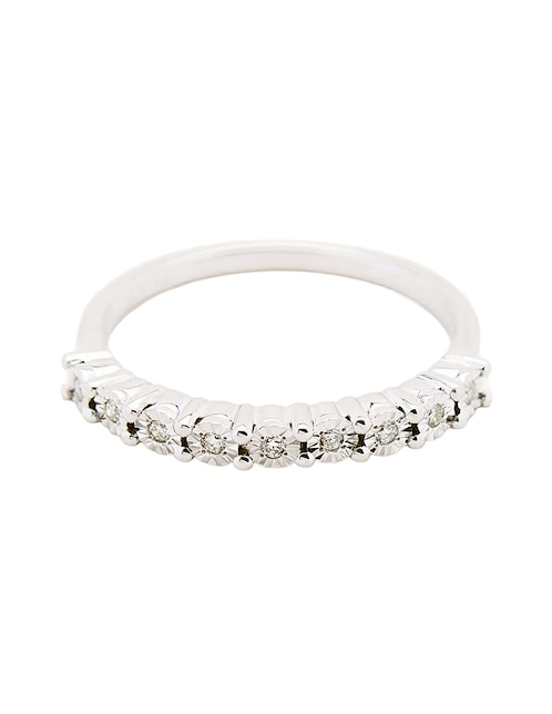 Anillo con gema 14 k de oro blanco diamante pulido 1
