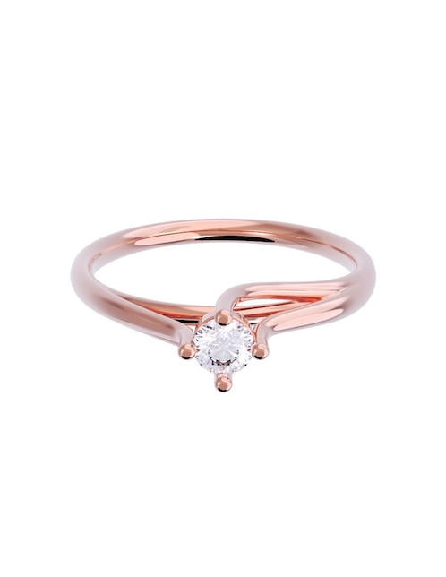 Anillo de compromiso de oro 14 K diamante 1