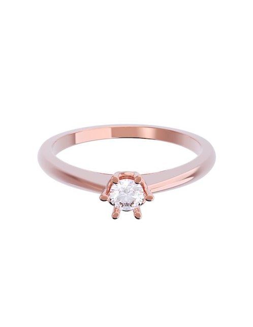 Anillo de compromiso de oro 14 K diamante 1