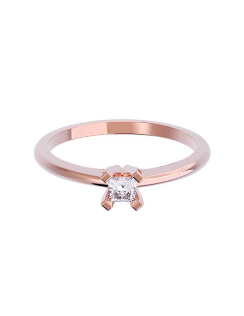 Anillo de compromiso de oro 14 K diamante 1