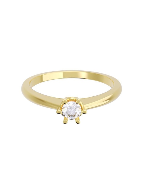 Anillo de compromiso de oro 10 K diamante 1