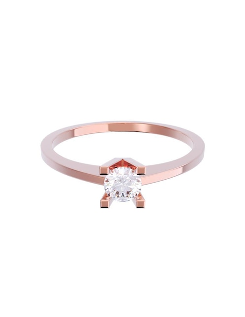 Anillo de compromiso de oro 10 K diamante 1