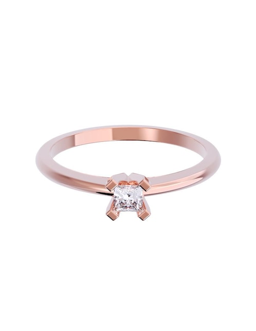 Anillo de compromiso de oro 10 K diamante 1