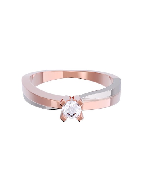 Anillo de compromiso de oro 10 K diamante 1