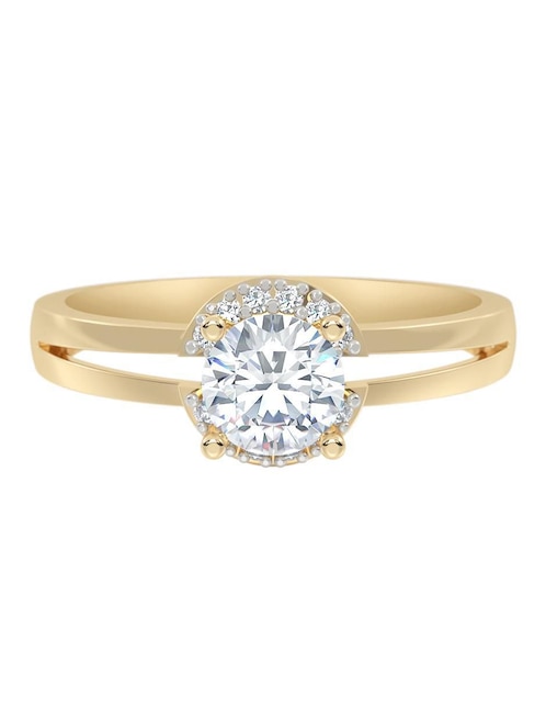 Anillo de compromiso de oro 10 K zirconia