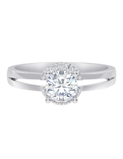Anillo de compromiso de oro 10 K zirconia 1