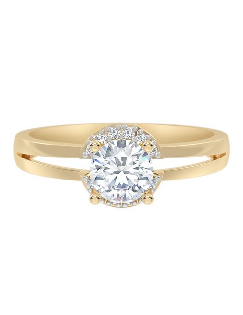 Anillo de compromiso de oro 14 K zirconia