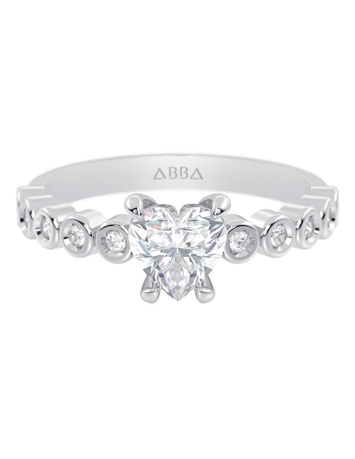 Anillo de compromiso de oro 14 K zirconia 1