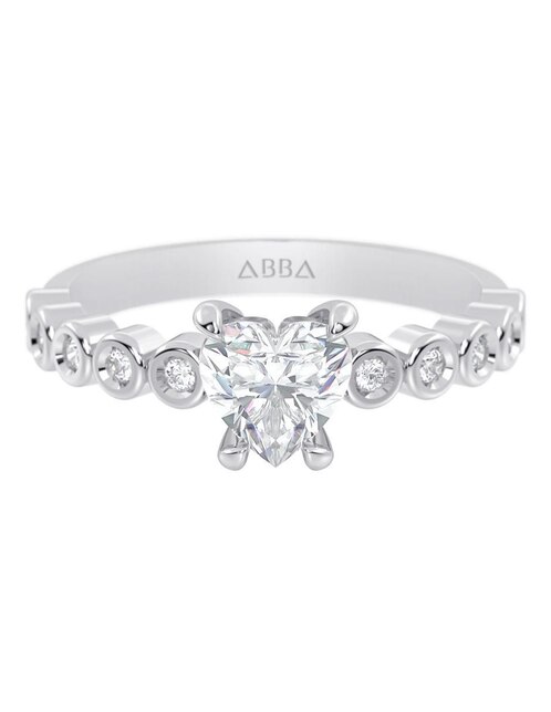 Anillo de compromiso de oro 10 K zirconia 1