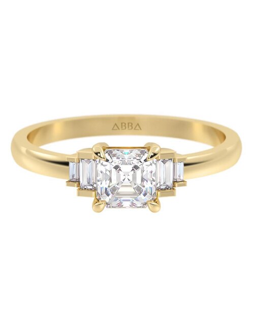 Anillo de compromiso de oro 10 K zirconia Anillo de compromiso de oro 10 K zirconia