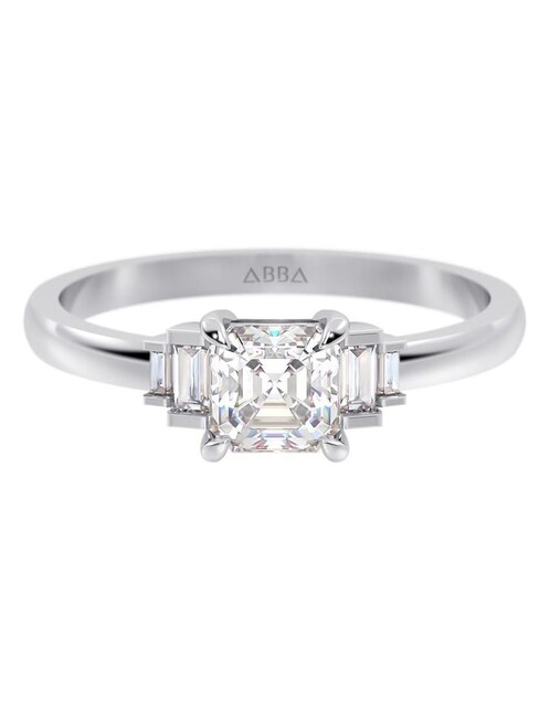 Anillo de compromiso de oro 10 K zirconia 1