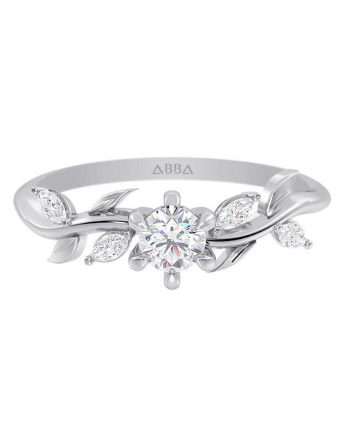 Anillo de compromiso de oro 14 K zirconia 1