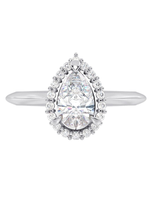 Anillo de compromiso de oro 10 K zirconia 1