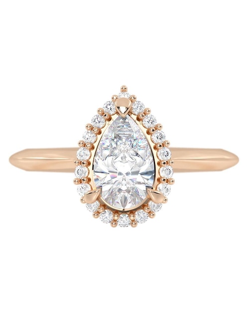 Anillo de compromiso de oro 14 K zirconia 1