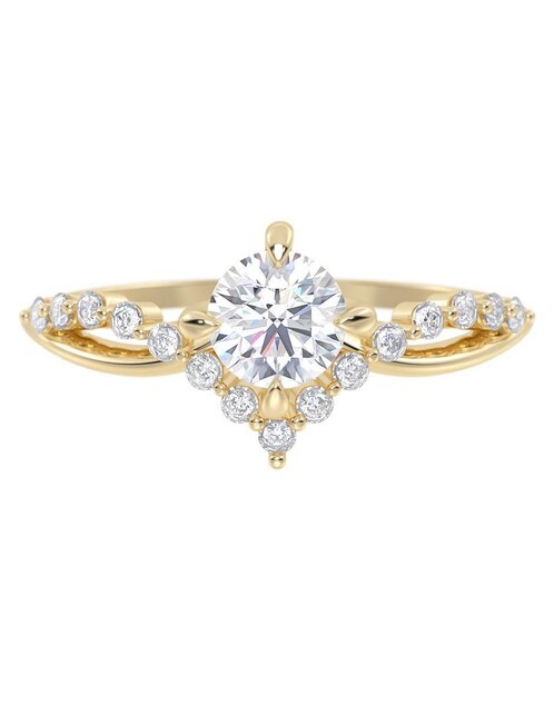 Anillo de compromiso "de" oro 10 k abba joyas sin familia zirconia